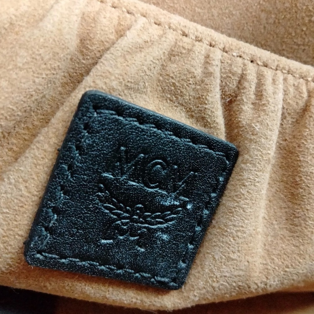 MCM Visetos Rockstar Vanity Case 2way Bag w/cognac coated canvas &black leather - Picture 13 of 15